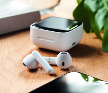 Logo trade advertising products picture of: TWS earbuds with solar charger
