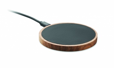 Logo trade business gift photo of: Wireless charger in acacia 15W