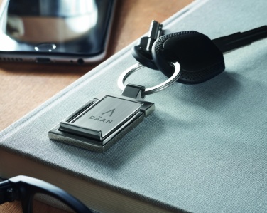 Logo trade corporate gifts image of: Metal key ring phone stand Seinajoki