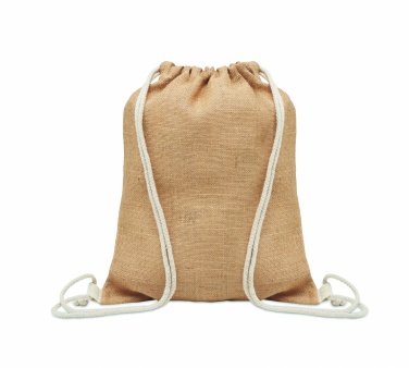 Logo trade promotional gift photo of: Jute drawstring bag