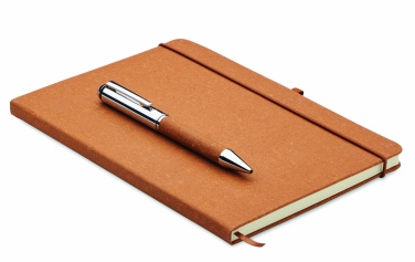 Logo trade promotional gift photo of: Recycled leather notebook set