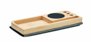 Logo trade promotional giveaways image of: Wireless charger in bamboo 15W