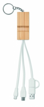 Logotrade promotional item image of: Bamboo key ring and stand Salo