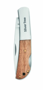 Logo trade promotional items image of: Foldable knife in acacia wood