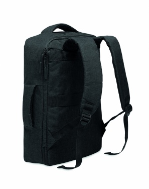 Logo trade promotional giveaway photo of: A safe 15-inch laptop backpack made of 300D RPET with a 210D RPET lining and customizable printing.