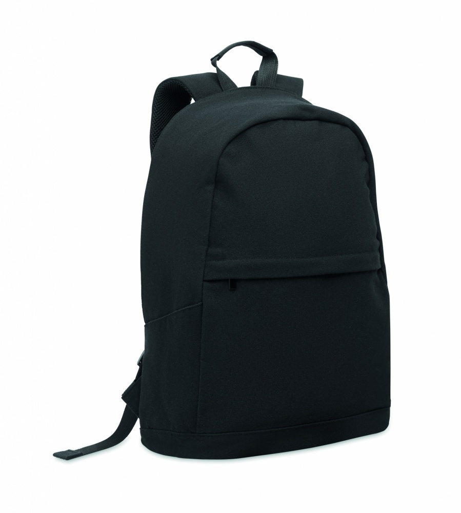 Logo trade promotional product photo of: A 15-inch laptop backpack made of recycled pre-consumer cotton and recycled polyester with customizable printing.