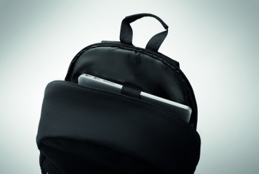 Logo trade promotional gift photo of: A 15-inch laptop backpack made of recycled pre-consumer cotton and recycled polyester with customizable printing.
