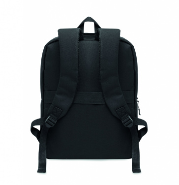 Logotrade promotional giveaway image of: Slim 15 inch laptop backpack made of 600D RPET polyester with a 210D lining and customizable printing