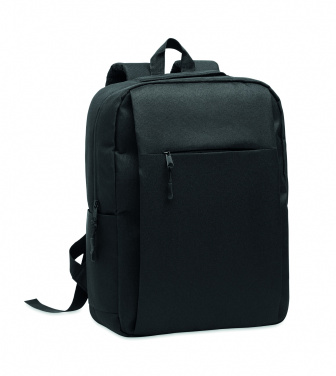Logo trade promotional giveaways image of: Slim 15 inch laptop backpack made of 600D RPET polyester with a 210D lining and customizable printing