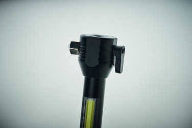 Logotrade promotional gift image of: 3-in-1 aluminum flashlight with an emergency hammer and seatbelt cutter, customizable with printing
