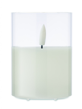 Logo trade business gifts image of: LED wax candle in glass holder