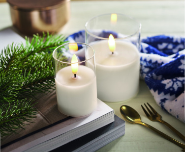 Logo trade promotional gifts picture of: LED wax candle in glass holder