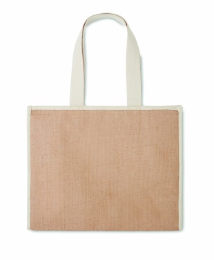 Logo trade promotional gifts image of: Jute and canvas cooler bag