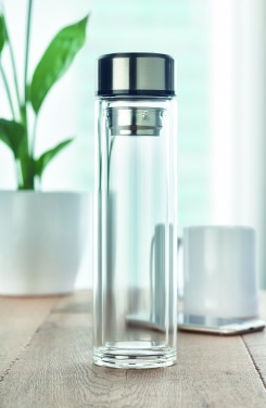 Logo trade promotional giveaways image of: Bottle with touch thermometer