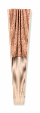 Logotrade promotional gift image of: Wood hand fan with cork fabric