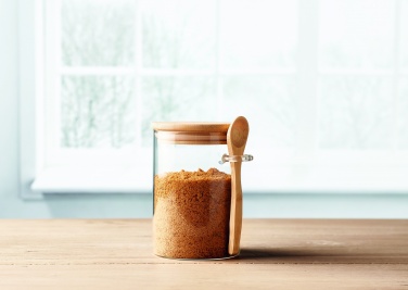 Logo trade promotional gifts image of: Glass jar with spoon 600 ml