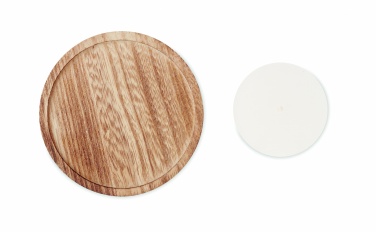 Logo trade advertising products image of: Candle on round wooden base
