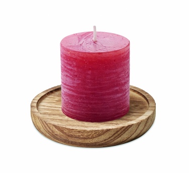 Logo trade promotional merchandise picture of: Candle on round wooden base