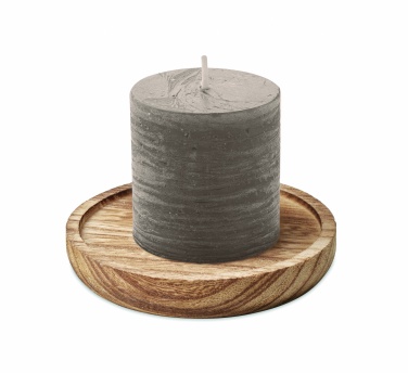 Logo trade promotional items image of: Candle on round wooden base
