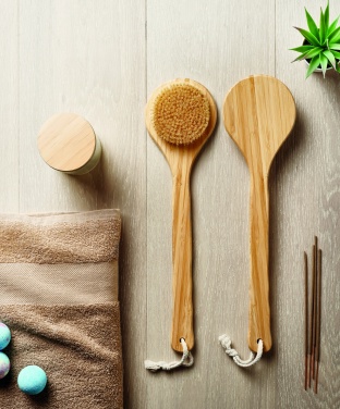 Logo trade promotional giveaway photo of: Bamboo bath brush