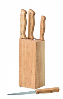Logotrade advertising products photo of: 5 piece knife set in base