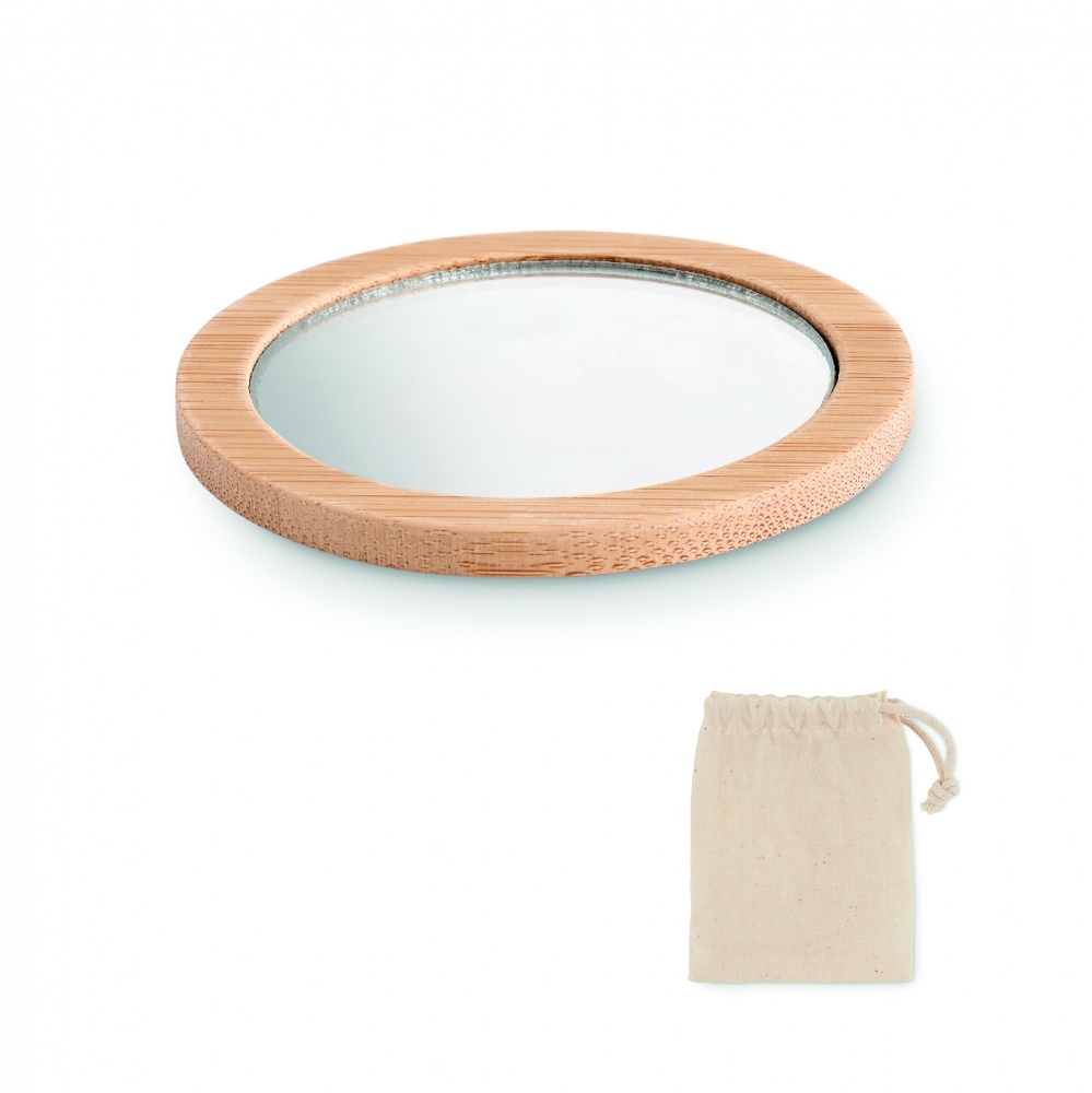 Logo trade promotional merchandise picture of: Bamboo make-up mirror