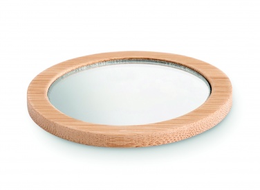 Logo trade business gifts image of: Bamboo make-up mirror