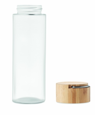 Logo trade advertising products picture of: Glass bottle 500ml bamboo lid