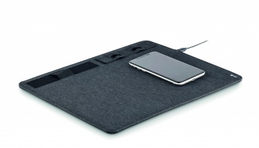 Logo trade promotional item photo of: RPET mouse mat charger 15W