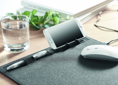 Logo trade advertising product photo of: RPET mouse mat charger 15W