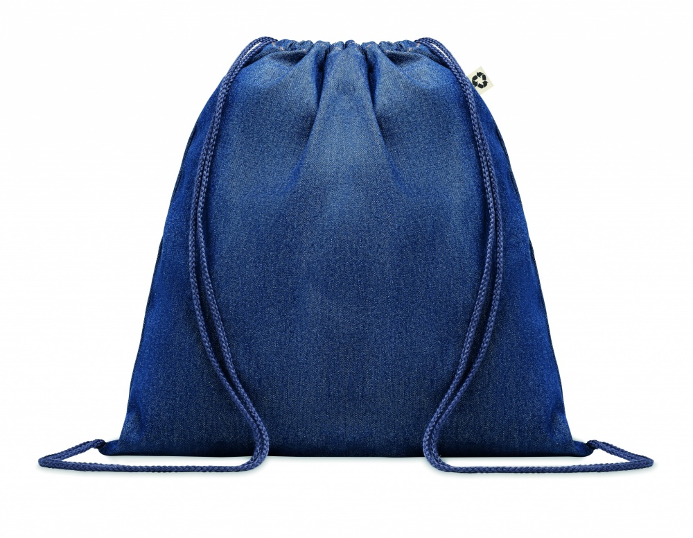 Logo trade promotional item photo of: Recycled denim drawstring bag