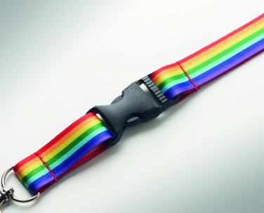 Logo trade advertising products image of: Rainbow RPET lanyard