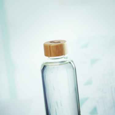 Logotrade promotional item picture of: Glass bottle 650ml bamboo lid