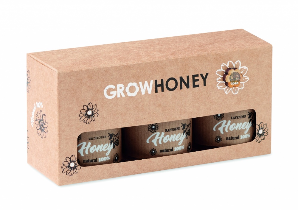 Logo trade advertising products image of: Set of 3 wildflower honey