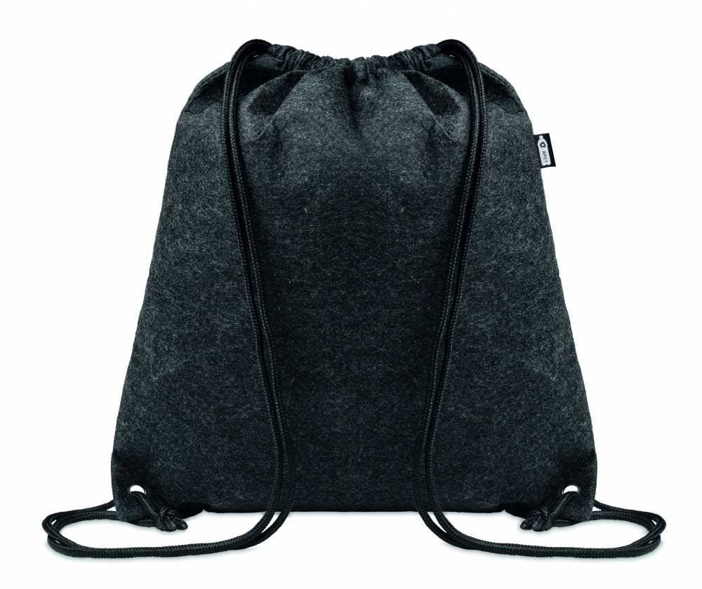 Logo trade promotional merchandise picture of: RPET felt drawstring bag
