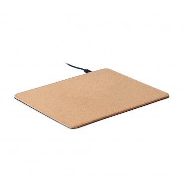 Logotrade advertising product image of: Cork mouse mat charger 15W