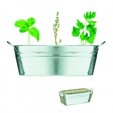 Logo trade promotional giveaways picture of: Zinc tub with 3 herbs seeds