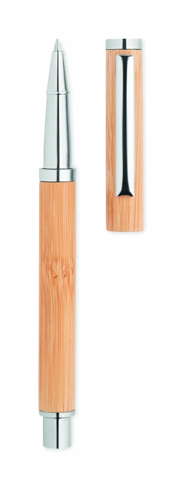 Logo trade promotional items image of: Bamboo gel pen