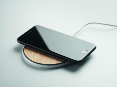 Logo trade promotional giveaway photo of: Bamboo wireless charger 10W