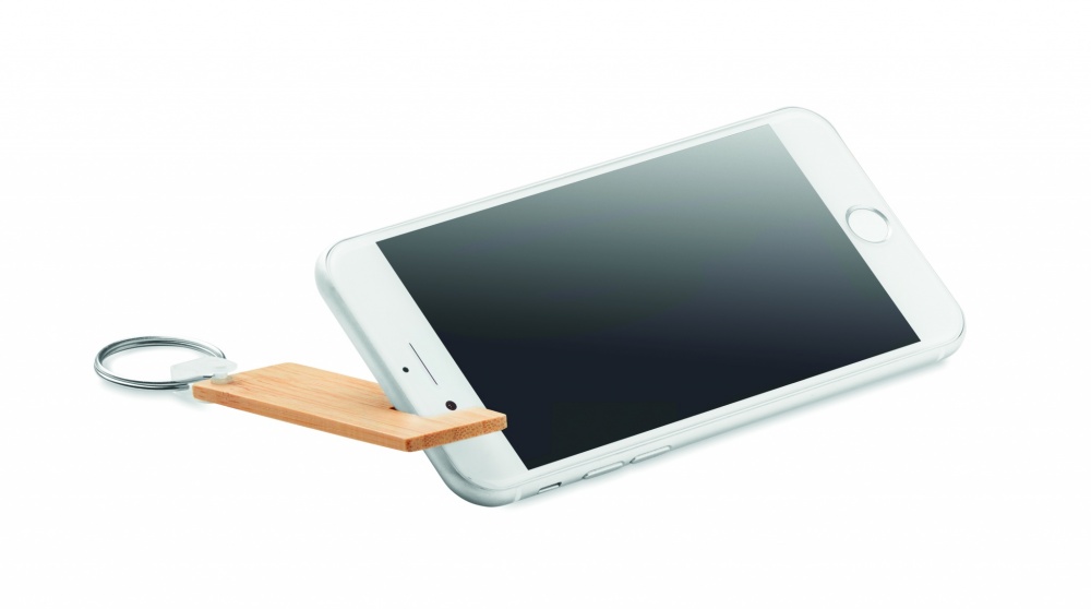 Logo trade corporate gifts image of: Bamboo stand and key ring Savonlinna