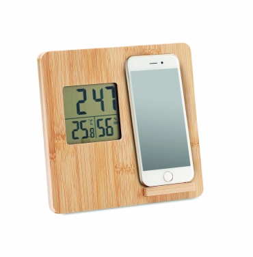 Logo trade corporate gift photo of: Bamboo weather station 10W