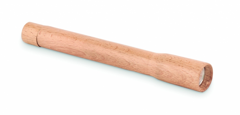 Logo trade business gift photo of: Wooden torch with COB light