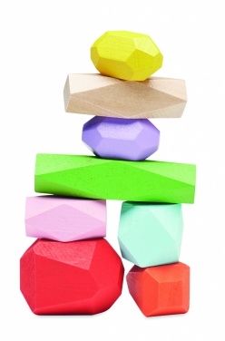 Logotrade promotional product picture of: 8 stacking wood rocks in pouch