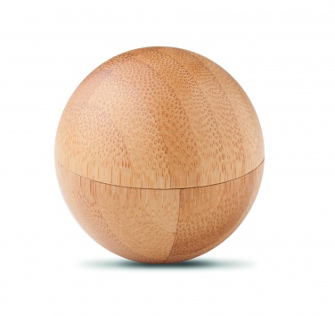 Logo trade advertising product photo of: Lip balm in round bamboo case