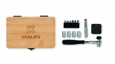 Logotrade promotional product image of: 13 piece tool set, bamboo case