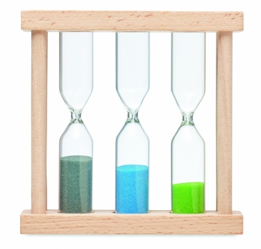 Logotrade promotional gift picture of: Set of 3 wooden sand timer