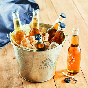 Logo trade promotional giveaways picture of: Metal beer bucket 4L