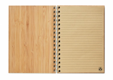 Logo trade promotional giveaways picture of: A5 ring bound Bamboo notebook