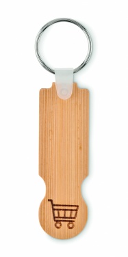 Logotrade advertising product image of: Bamboo euro token key ring Rauma