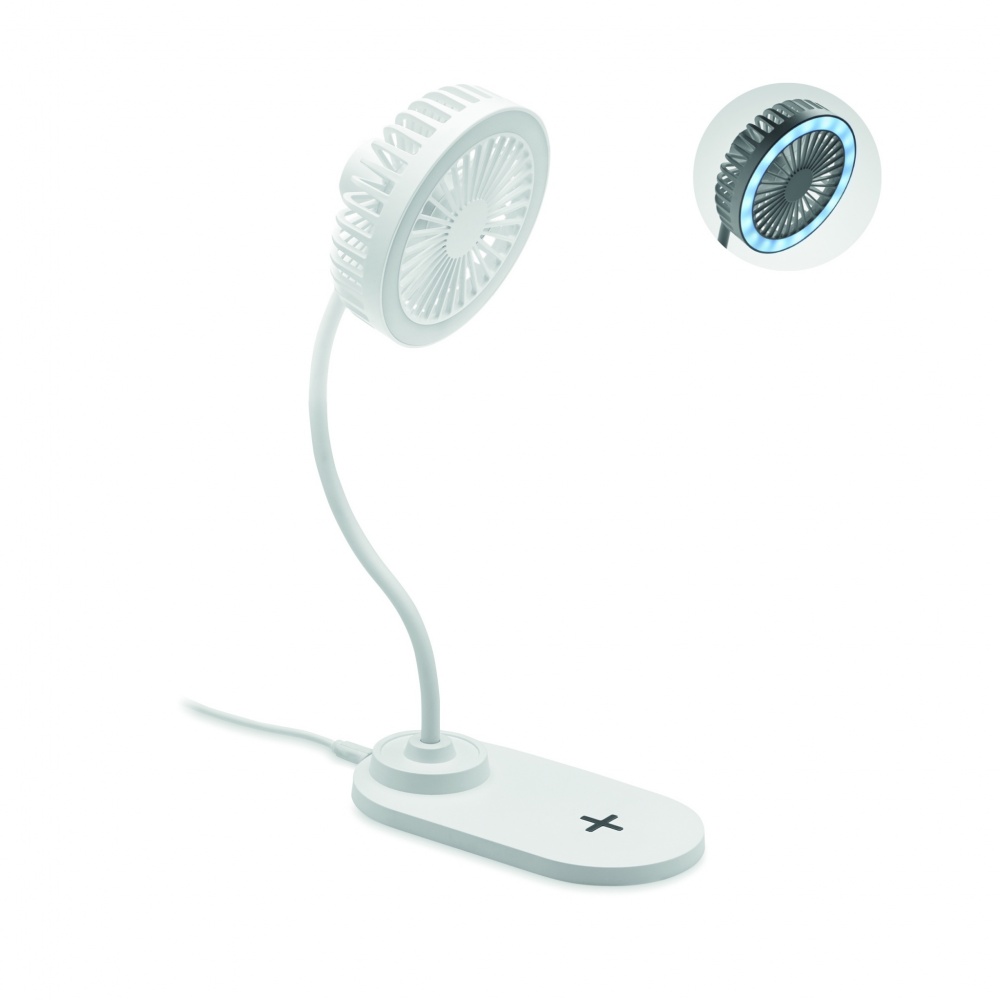Logo trade promotional item photo of: Desktop charger fan with light